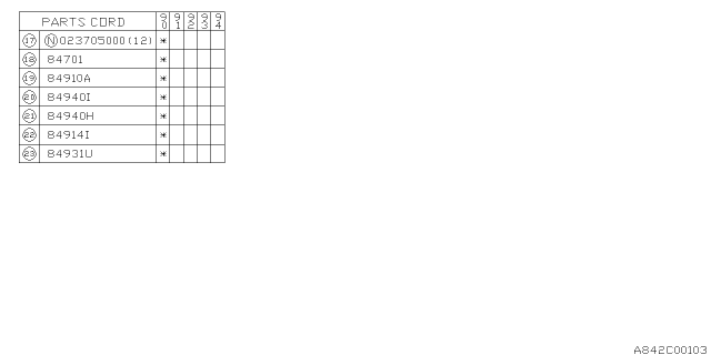 1990 Subaru Loyale Lamp - Rear Diagram 1