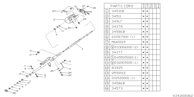 1991 Subaru Loyale Steering Column Diagram 2