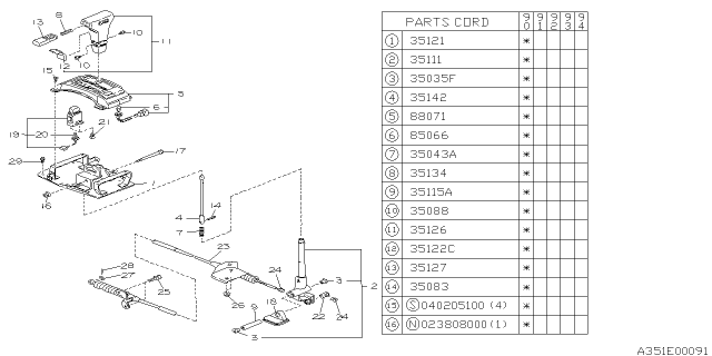 1990 Subaru Loyale Selector System Diagram 5