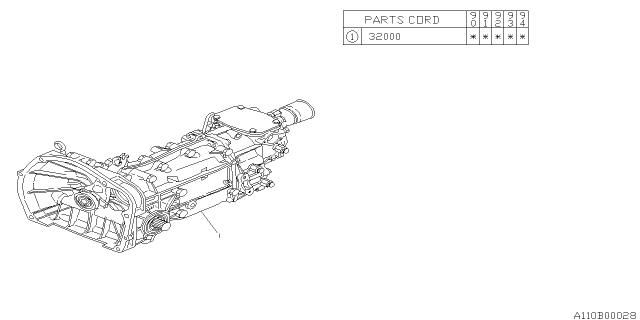 1993 Subaru Loyale Trans AY/TM70F5A2AT Diagram for 32000AB370