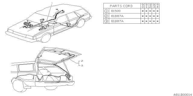 1991 Subaru Loyale Wiring Harness - Rear Diagram 3
