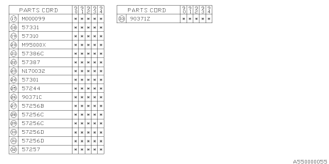 1993 Subaru Loyale Front Hood & Front Hood Lock Diagram 2