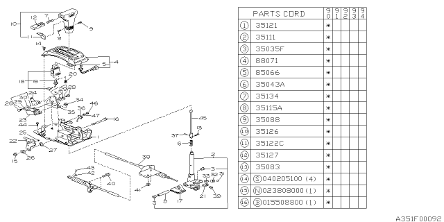 1991 Subaru Loyale Selector System Diagram 3