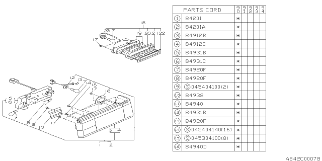 1990 Subaru Loyale Lamp - Rear Diagram 4