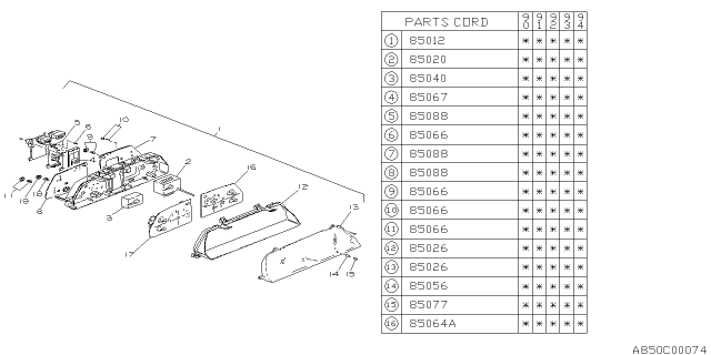 1992 Subaru Loyale Meter Diagram 2