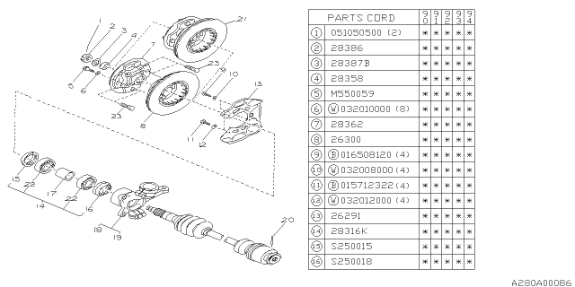 1993 Subaru Loyale Front Axle Diagram 4