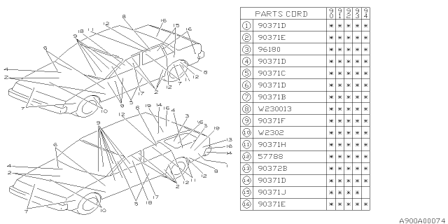 1992 Subaru Loyale Plug Diagram for 90321GA210