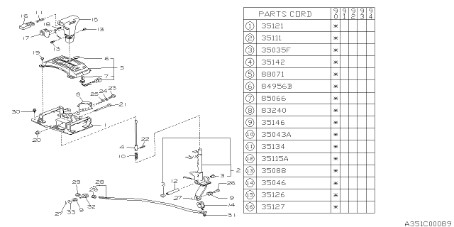 1990 Subaru Loyale Selector System Diagram 9