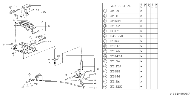 1990 Subaru Loyale Plate Diagram for 33163GA520LR