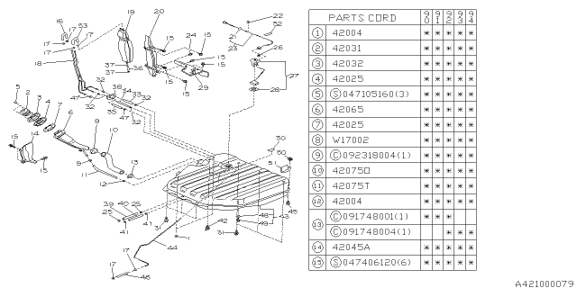 1991 Subaru Loyale Fuel Tank Diagram 1