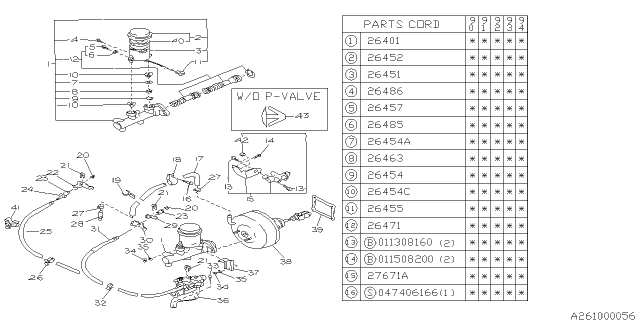 1991 Subaru Loyale Master Cylinder Repair Kit Diagram for 25771GA122