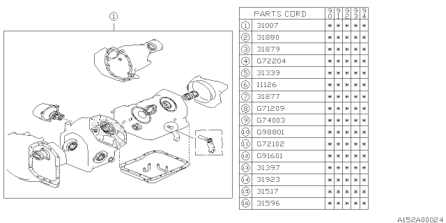 1992 Subaru Loyale Oil Seal Diagram for 806722040