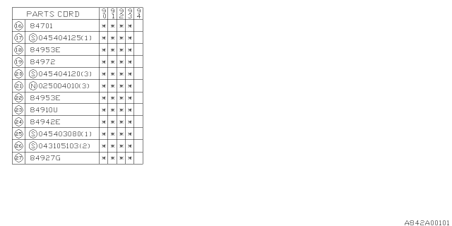 1990 Subaru Loyale Lamp - Rear Diagram 2