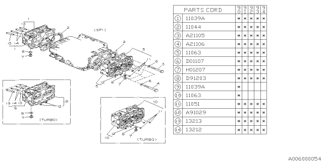 1992 Subaru Loyale Cylinder Head Diagram