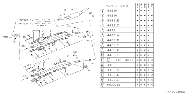1992 Subaru Loyale Cover Lower Diagram for 44222GA271
