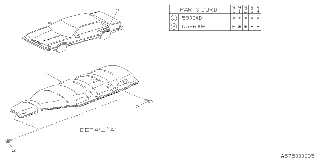 1993 Subaru Loyale Exhaust & Muffler Cover Diagram