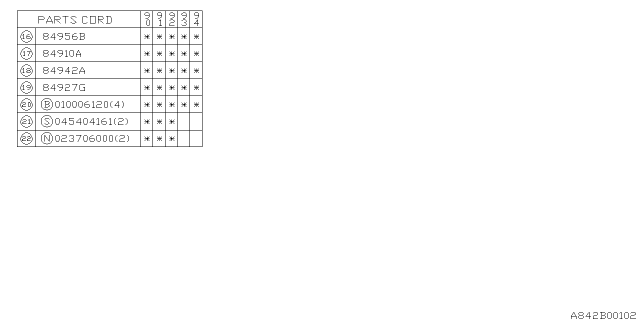 1992 Subaru Loyale Lamp - Rear Diagram 2