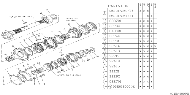 1990 Subaru Loyale Drive Pinion Shaft Diagram 1