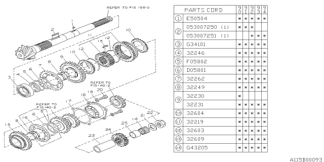 1990 Subaru Loyale Needle Bearing 32X42X25 Diagram for 806432050