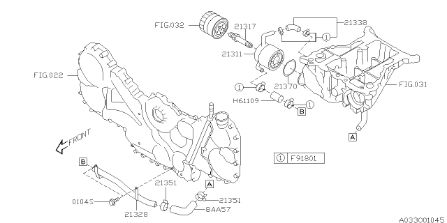 2008 Subaru Tribeca Oil Cooler - Engine Diagram 1