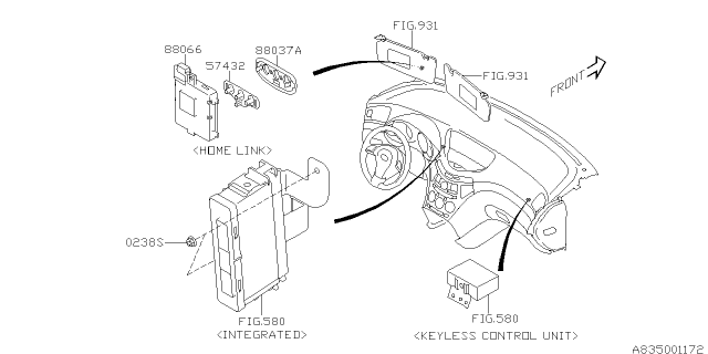 2012 Subaru Tribeca Electrical Parts - Body Diagram 3