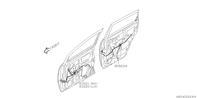 2010 Subaru Tribeca Cord - Door Diagram