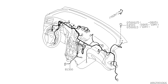 2009 Subaru Tribeca Instrument Panel Harness Usa Diagram for 81302XA27A