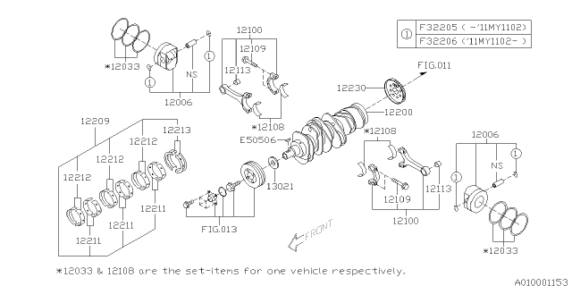 2009 Subaru Tribeca Piston & Crankshaft Diagram