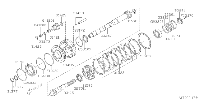 2010 Subaru Tribeca Automatic Transmission Transfer & Extension Diagram 1