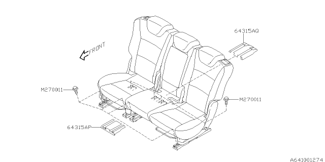 2007 Subaru Tribeca Cover Rail In Rear Diagram for 64315XA01AMW