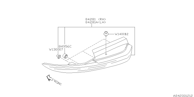 2007 Subaru Tribeca Lamp - Rear Diagram 5