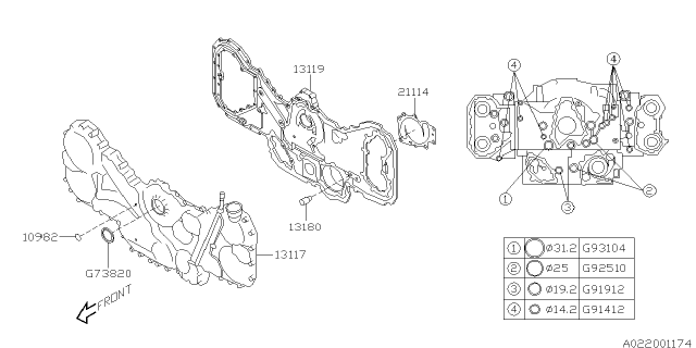 2007 Subaru Tribeca Timing Belt Cover Diagram 2