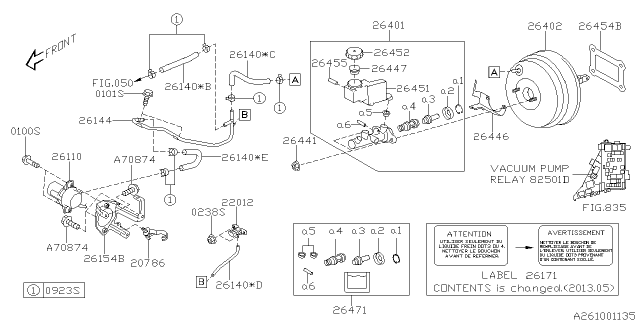 2010 Subaru Tribeca Brake System - Master Cylinder Diagram