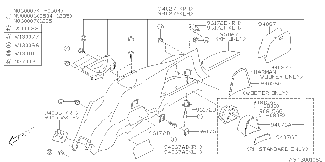 2006 Subaru Tribeca Cap Rear Suspension Assembly LH Diagram for 94067XA13AEU