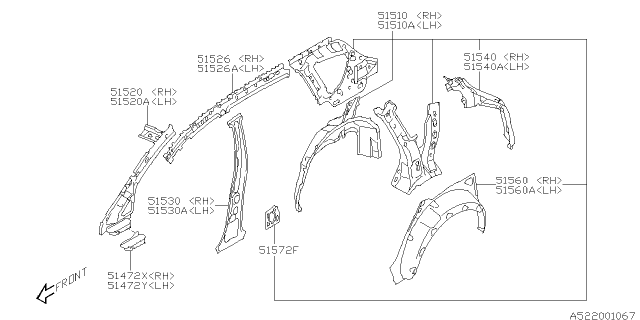 2008 Subaru Tribeca Side Panel Diagram 2