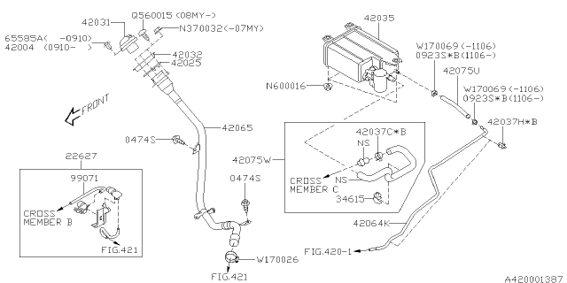 2011 Subaru Tribeca Sensor Assembly-Press Diagram for 22627AA39A
