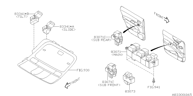 2009 Subaru Tribeca Switch - Power Window Diagram