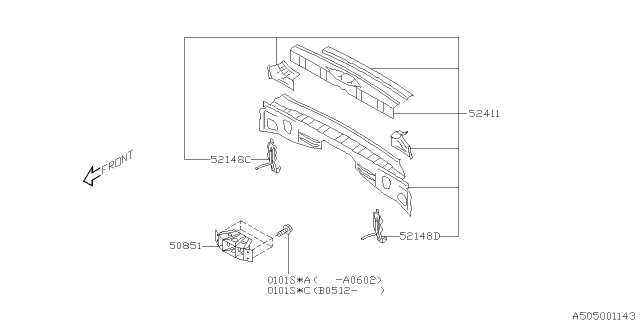 2012 Subaru Tribeca Body Panel Diagram 3