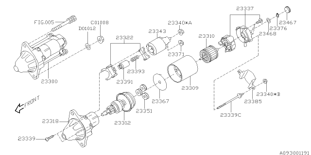 2007 Subaru Tribeca Starter Diagram 1