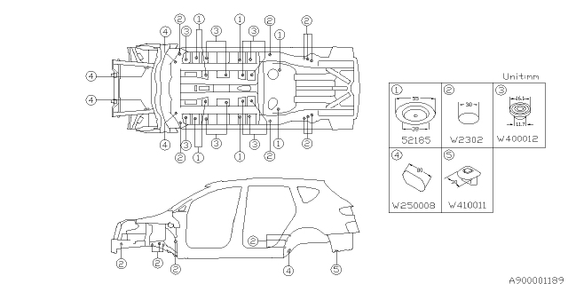 2014 Subaru Tribeca Plug Floor Diagram for 52185XA00A