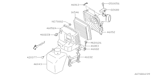 2011 Subaru Tribeca Air Cleaner & Element Diagram 1