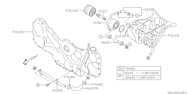 2012 Subaru Tribeca Oil Cooler - Engine Diagram