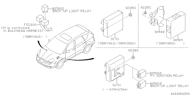 2009 Subaru Tribeca Unit-At Control Diagram for 30919AA732