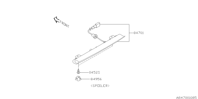 2007 Subaru Tribeca Lamp - High Mount Stop Lamp Diagram 2