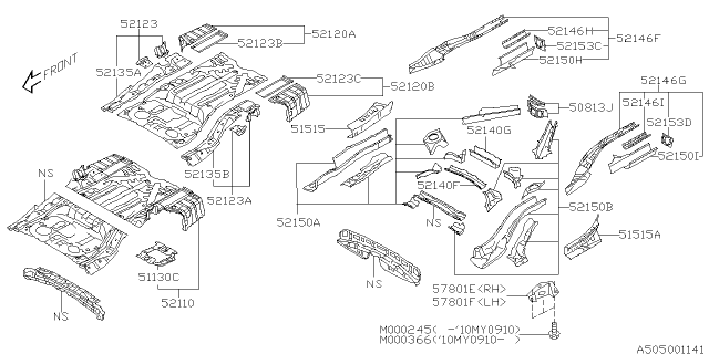 2009 Subaru Tribeca Body Panel Diagram 4