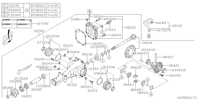 2012 Subaru Tribeca FLANGE Complete Companion Diagram for 38358AA030