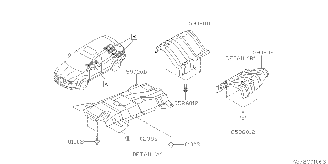 2014 Subaru Tribeca Under Cover & Exhaust Cover Diagram 1