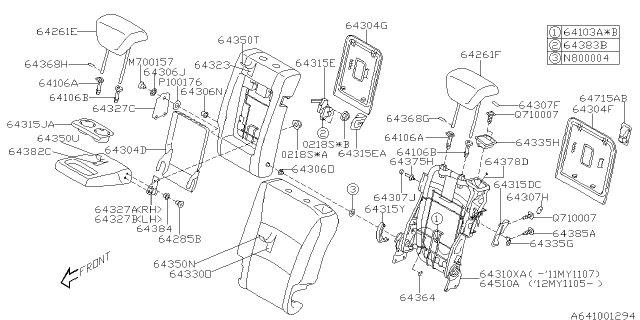 2010 Subaru Tribeca Bush A Diagram for 64306XA00A