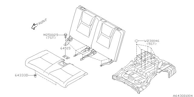 2014 Subaru Tribeca Rear Seat 3 Diagram 2