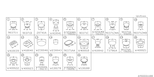 2007 Subaru Tribeca Plug D22 Diagram for 909400024